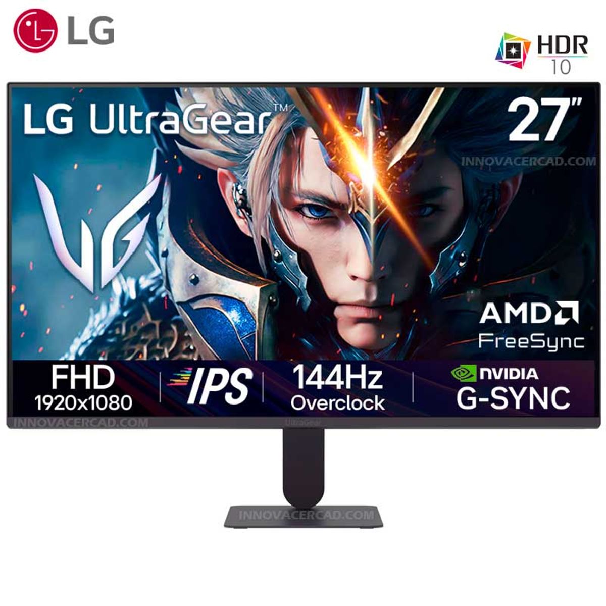LG - Monitor LG UltraGear G4 27G411A-B de 27 FHD IPS, 144 Hz, 1MS, G-SYNC