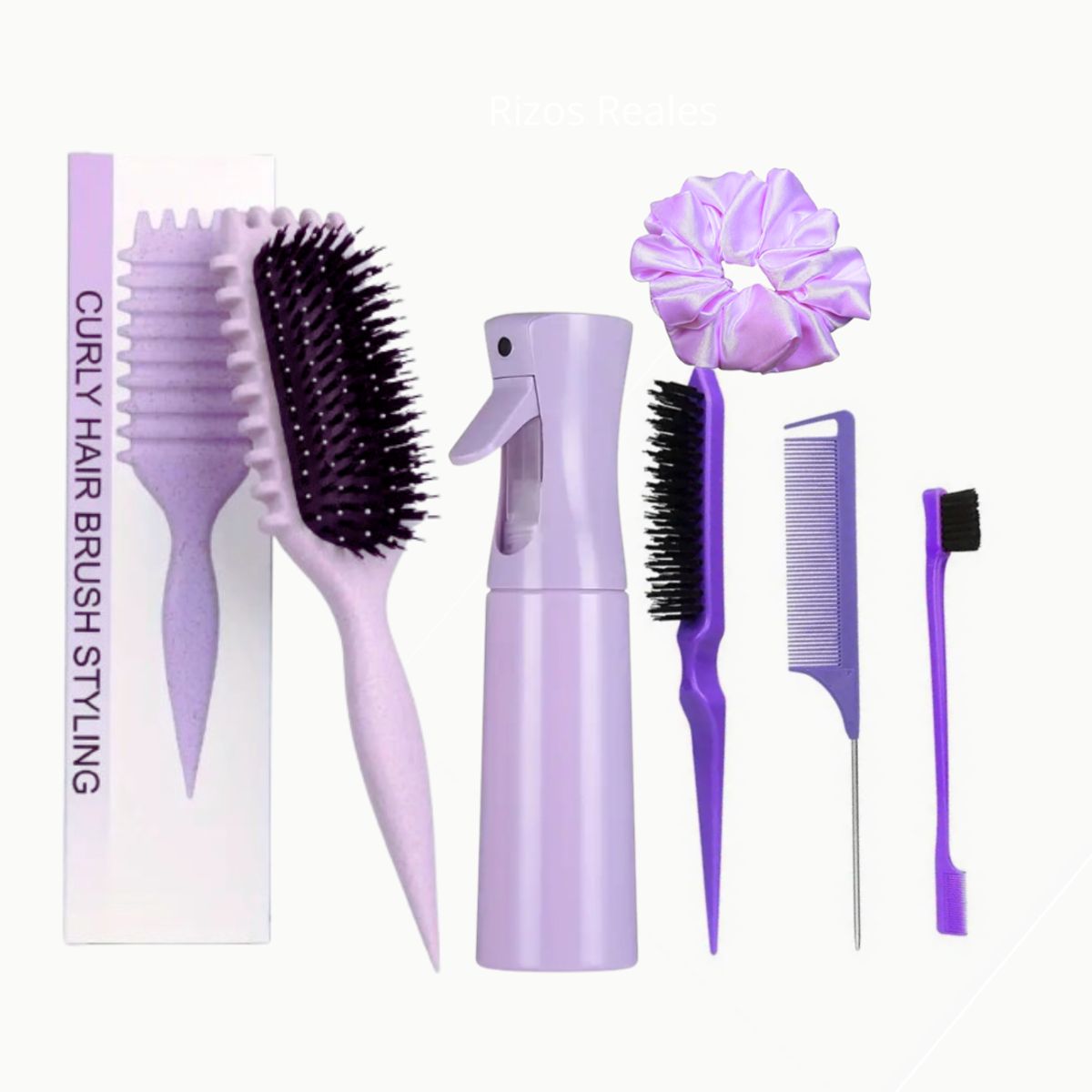 GENERICO - KIT DE PEINADO PARA EL CABELLO RIZADO X 6 COLOR LILA