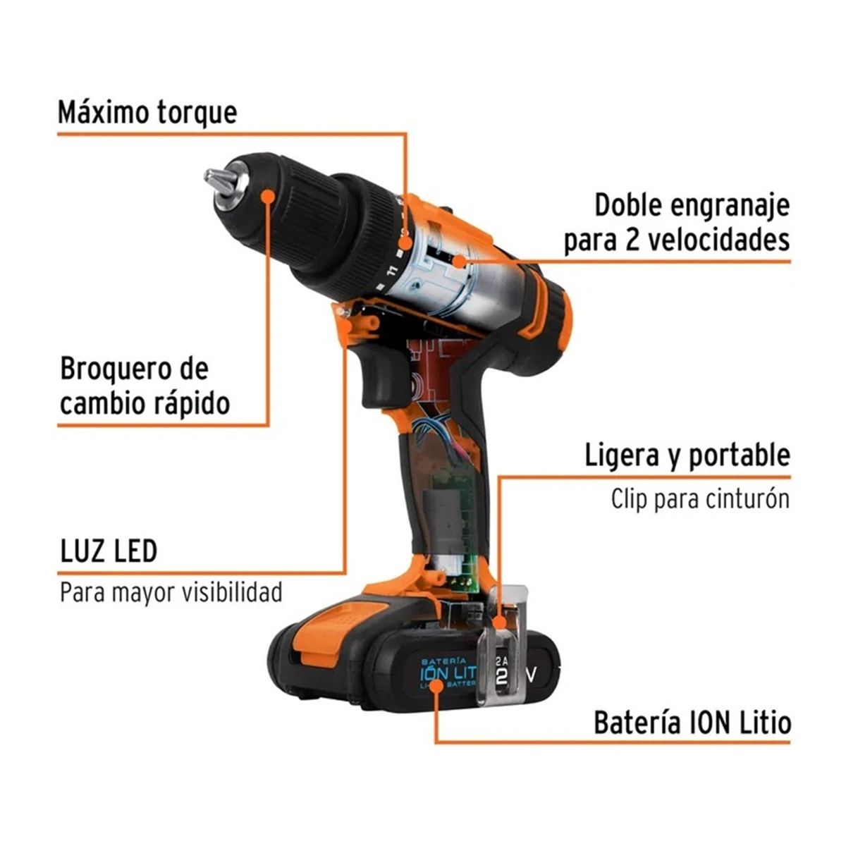 TRUPER - Taladro Atornillador Profesional 20v Truper 16868