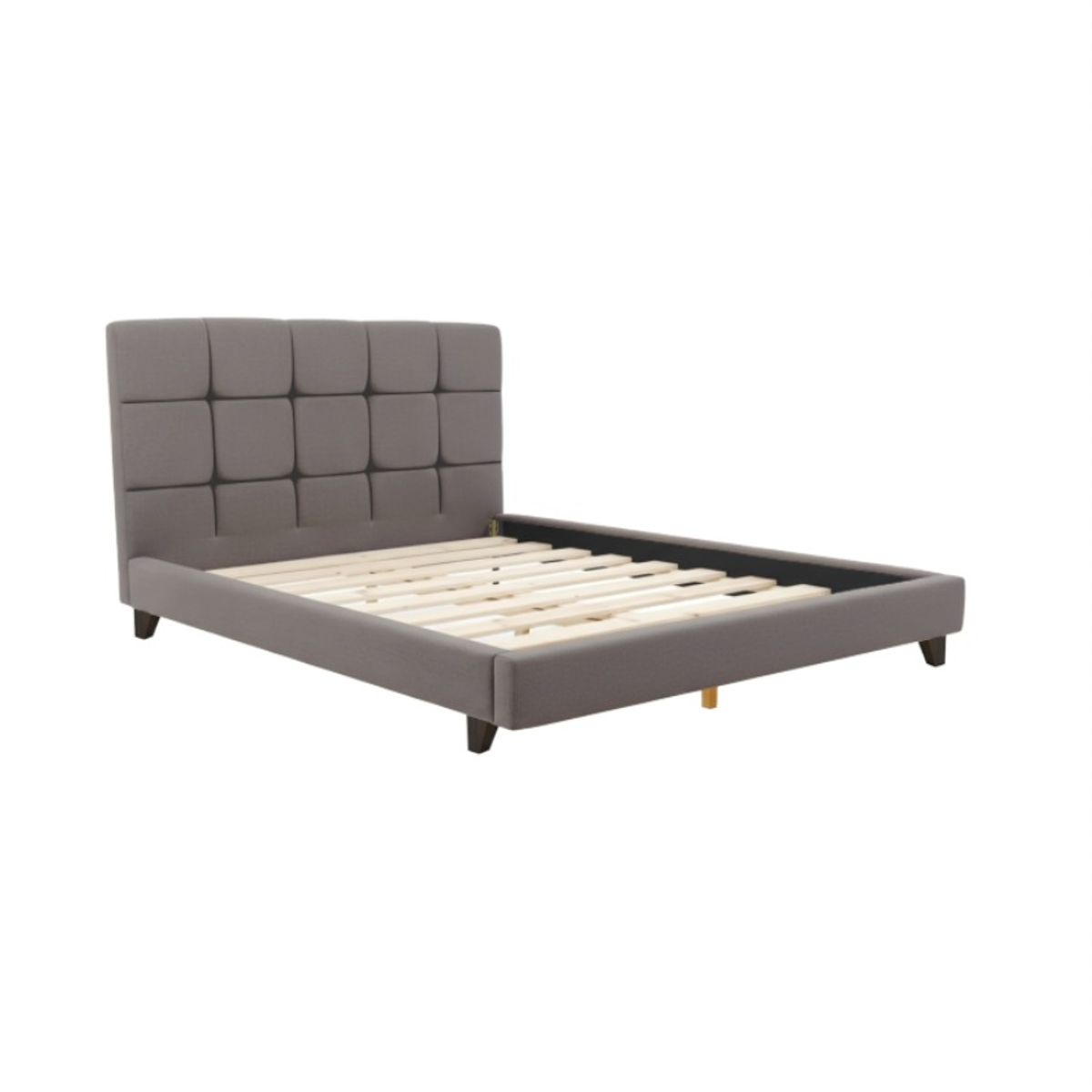 MUEBLES MACRUMO - Cama tapizada Bruce - 15plz Beige oscuro