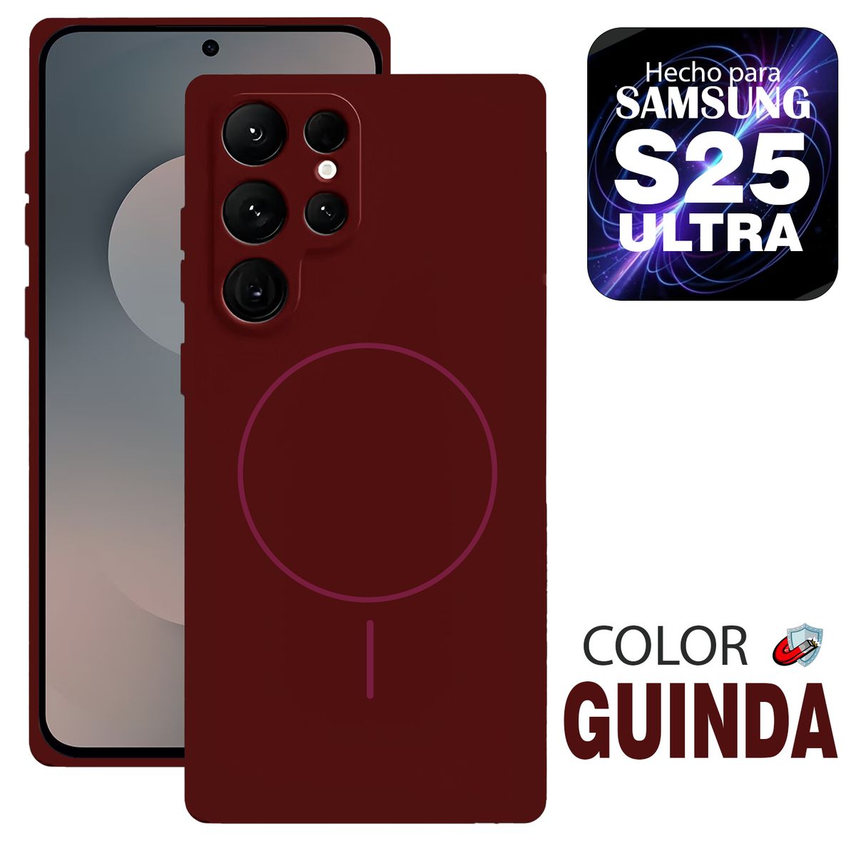 GENERICO - Case MagSafe Compatible para Samsung S25 ULTRA  Guinda