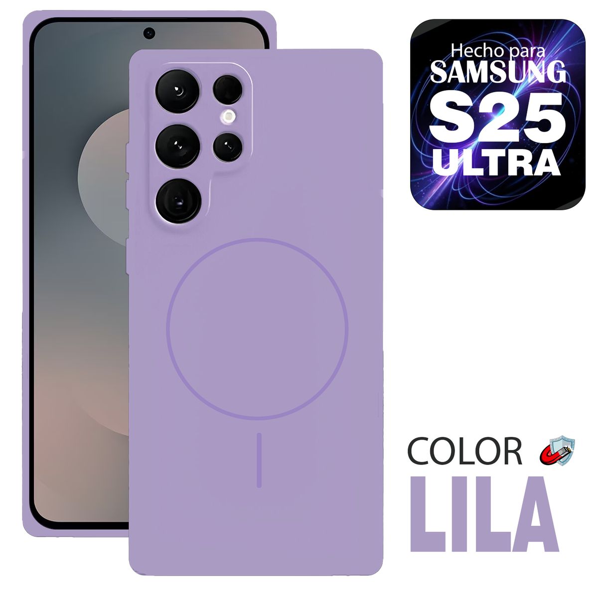 GENERICO - Case MagSafe Compatible para Samsung S25 ULTRA  Lila