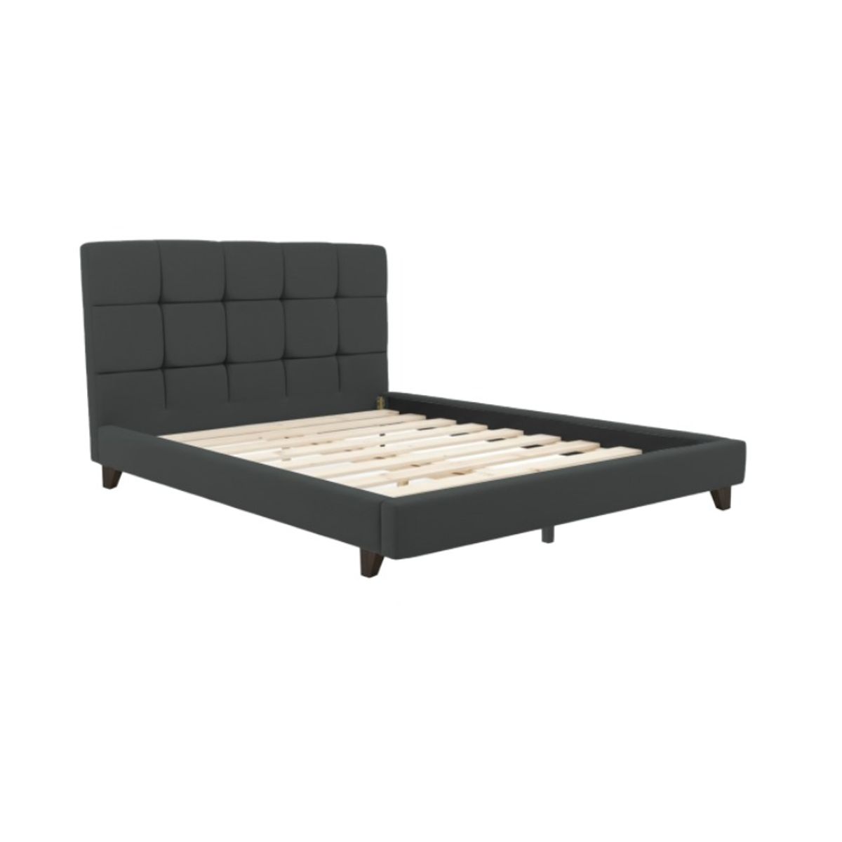 MUEBLES MACRUMO - Cama tapizada Bruce - 2plz Gris oscuro