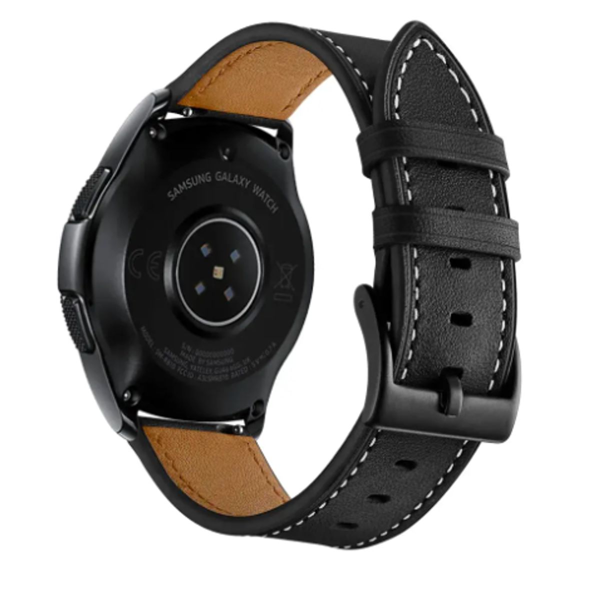 GENERICO - Correa Cuero para Samsung watch 4 / 44mm NEGRO