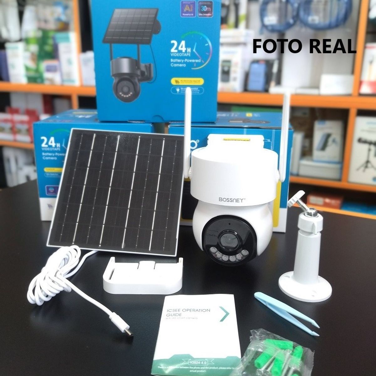 OEM - Camara De Vigilancia 4G - Para Chip de Celular - 4K Con Panel solar