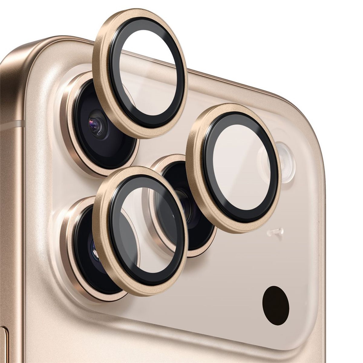 GENERICO - Protector de Cámara Individual Compatible con iPhone 17 Pro - Dorado