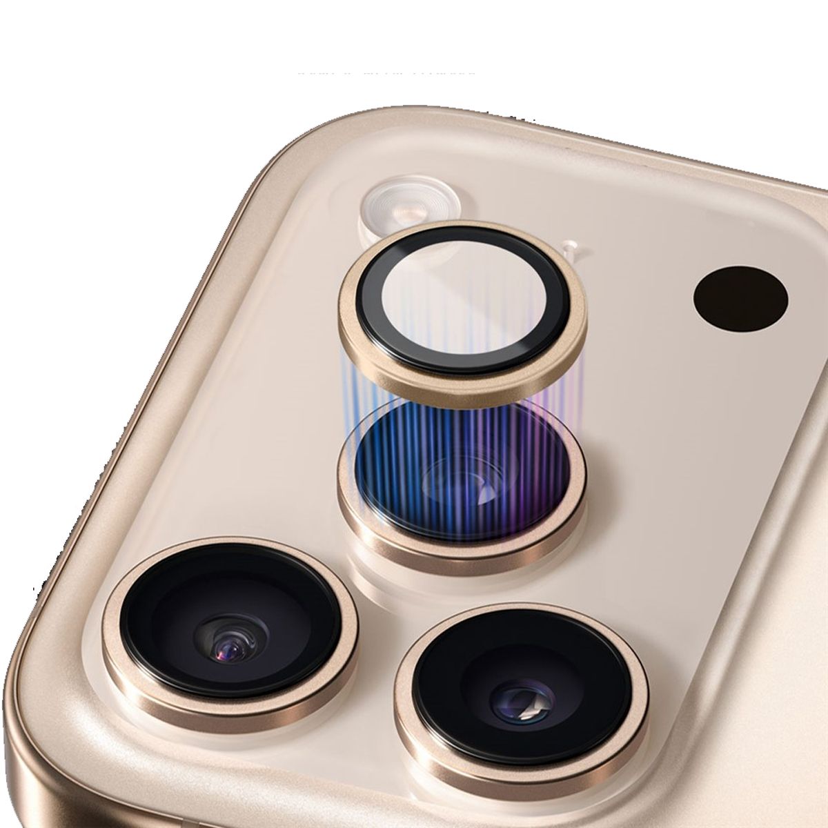 GENERICO - Protector de Cámara Individual Compatible con iPhone 17 Pro - Dorado