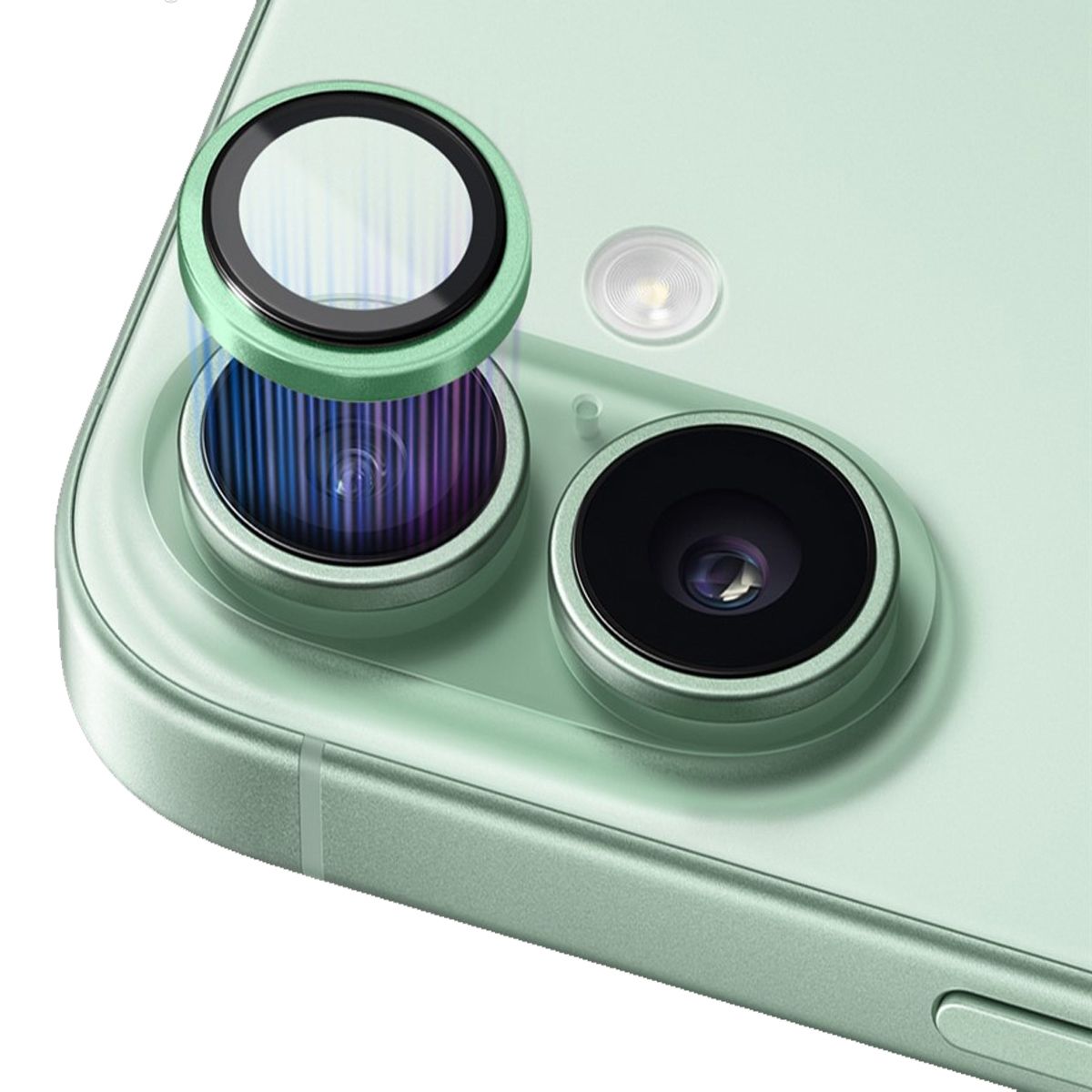 GENERICO - Protector de Cámara Individual Compatible con iPhone 17 - Verde