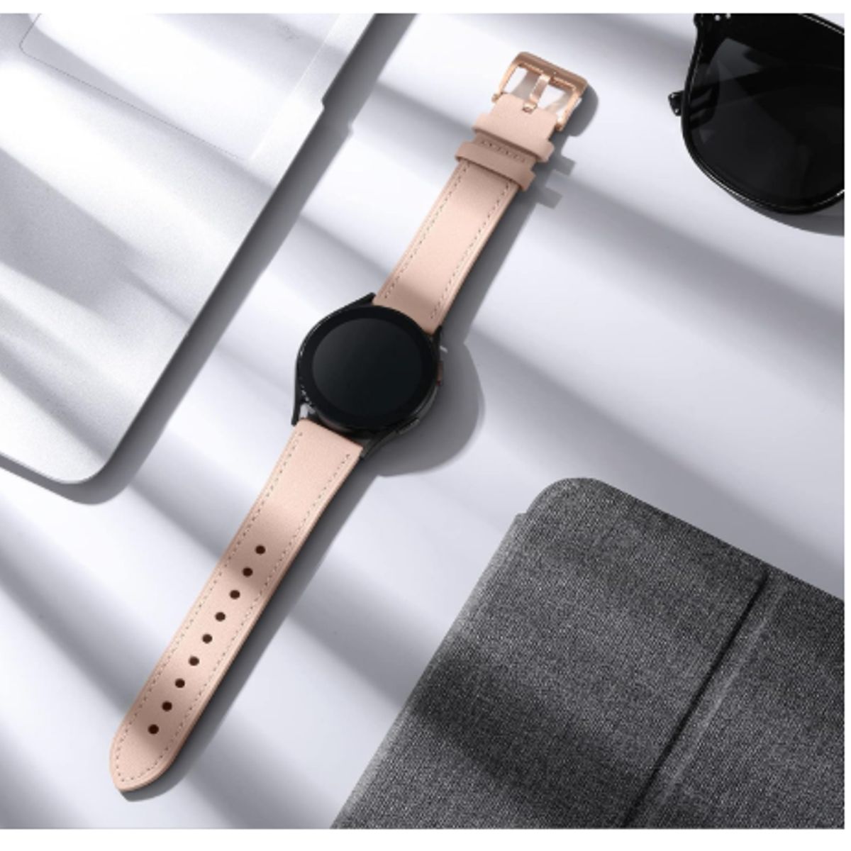 GENERICO - Correa Cuero para Samsung watch 4 / 44mm ROSADA