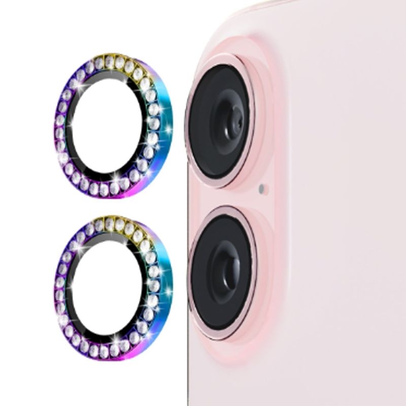 GENERICO - Protector de Lente Diamante Metal para iPhone 17 - Tornasol