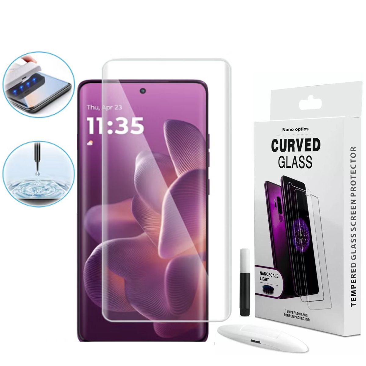 GENERICO - Mica de Vidrio UV Para Motorola Moto Edge 60 Pro