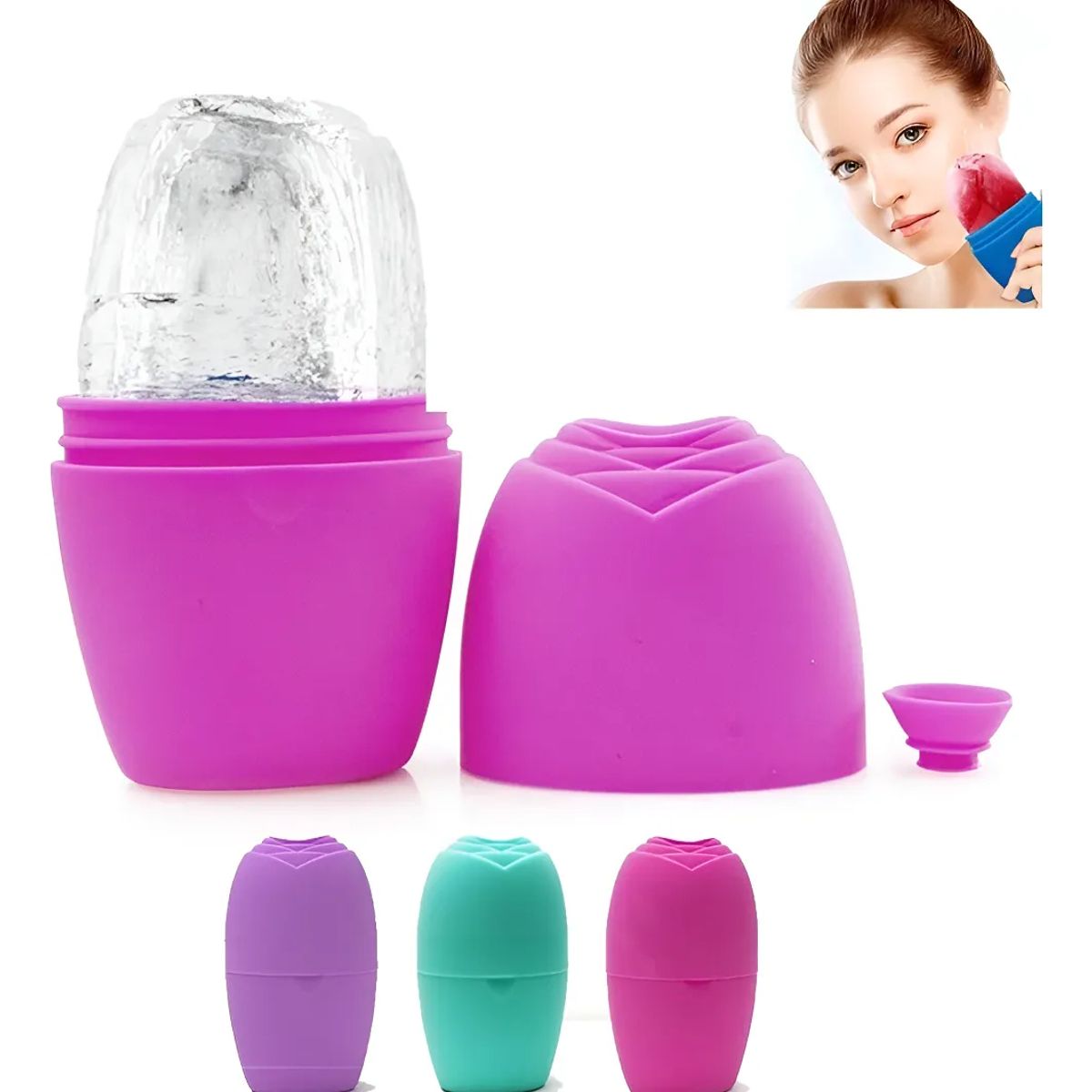 GENERICO - Hielo Masajeador Facial Molde De Silicona Hielo- Facial