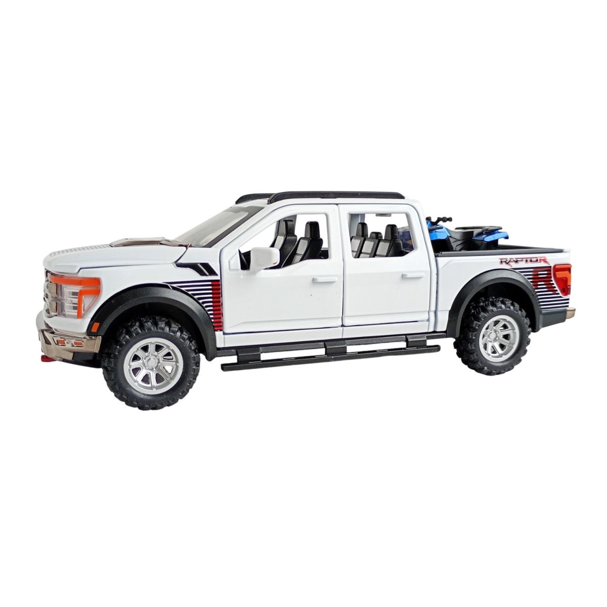 DIECAST MASTER - CAMIONETA COLECCION FORD F150 BLANCO SONIDO Y LUZ ESCALA 1: 24