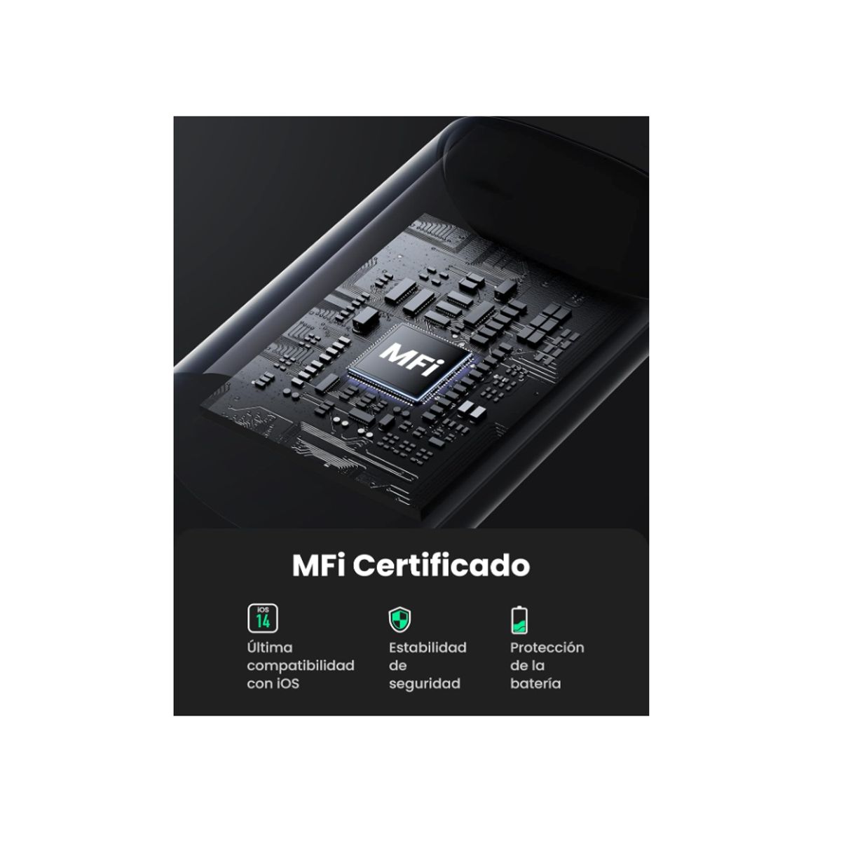 UGREEN - Ugreen Cable Usb-c Carga Datos Lightning con Certificación Mfi 1 Metro