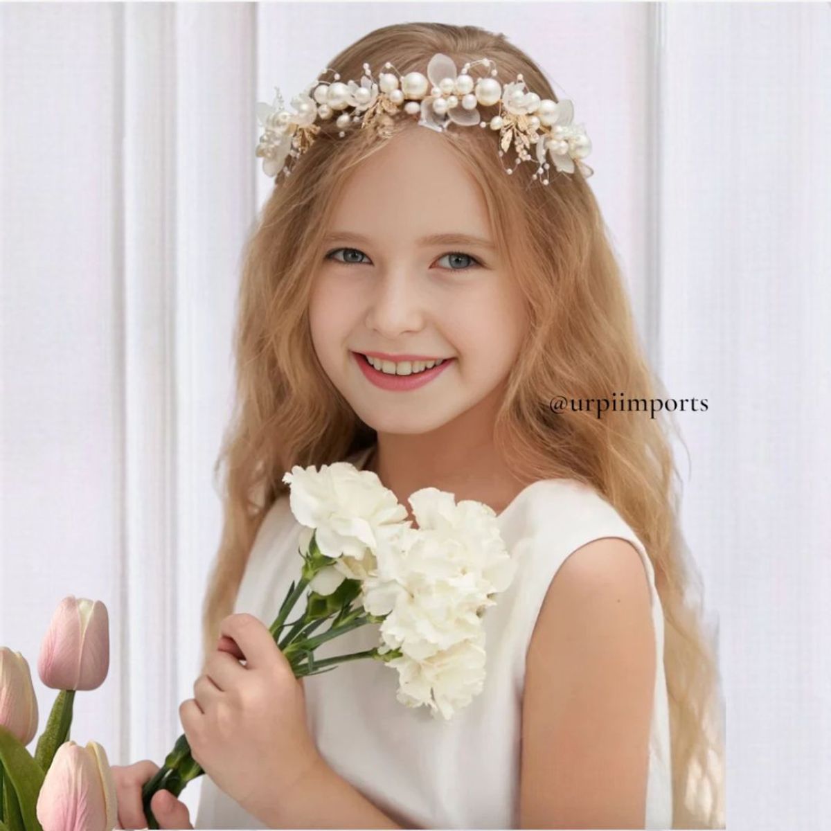 GENERICO - CORONA TIARA DE NIÑAS PARA BAUTIZO PRIMERA COMUNIÓN O SESIÓN DE FOTOS