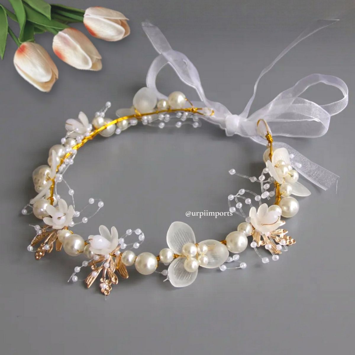 GENERICO - CORONA TIARA DE NIÑAS PARA BAUTIZO PRIMERA COMUNIÓN O SESIÓN DE FOTOS