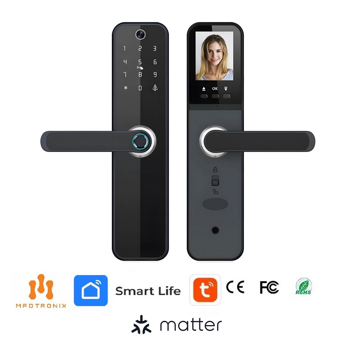 MADTRONIX - Cerradura Inteligente con Camara y Pantalla HR07 Videoportero