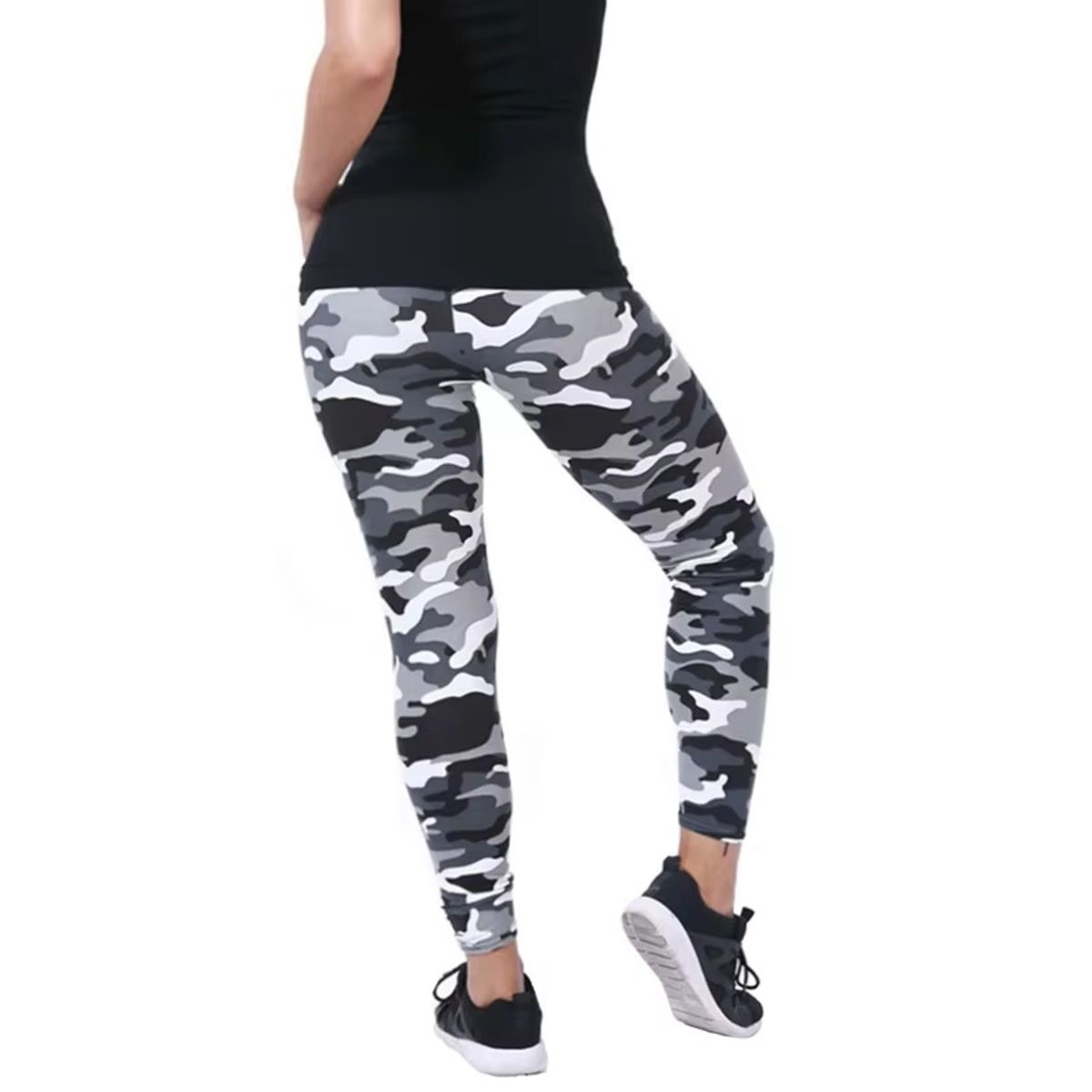 GENERICO - Leggings con estampado de camuflaje para mujer ajustados de alta elasticidad