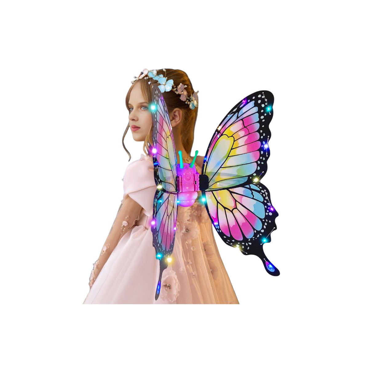 GENERICO - Alas De Mariposa Con Luz Led Mágica Movible Para Halloween Rgb