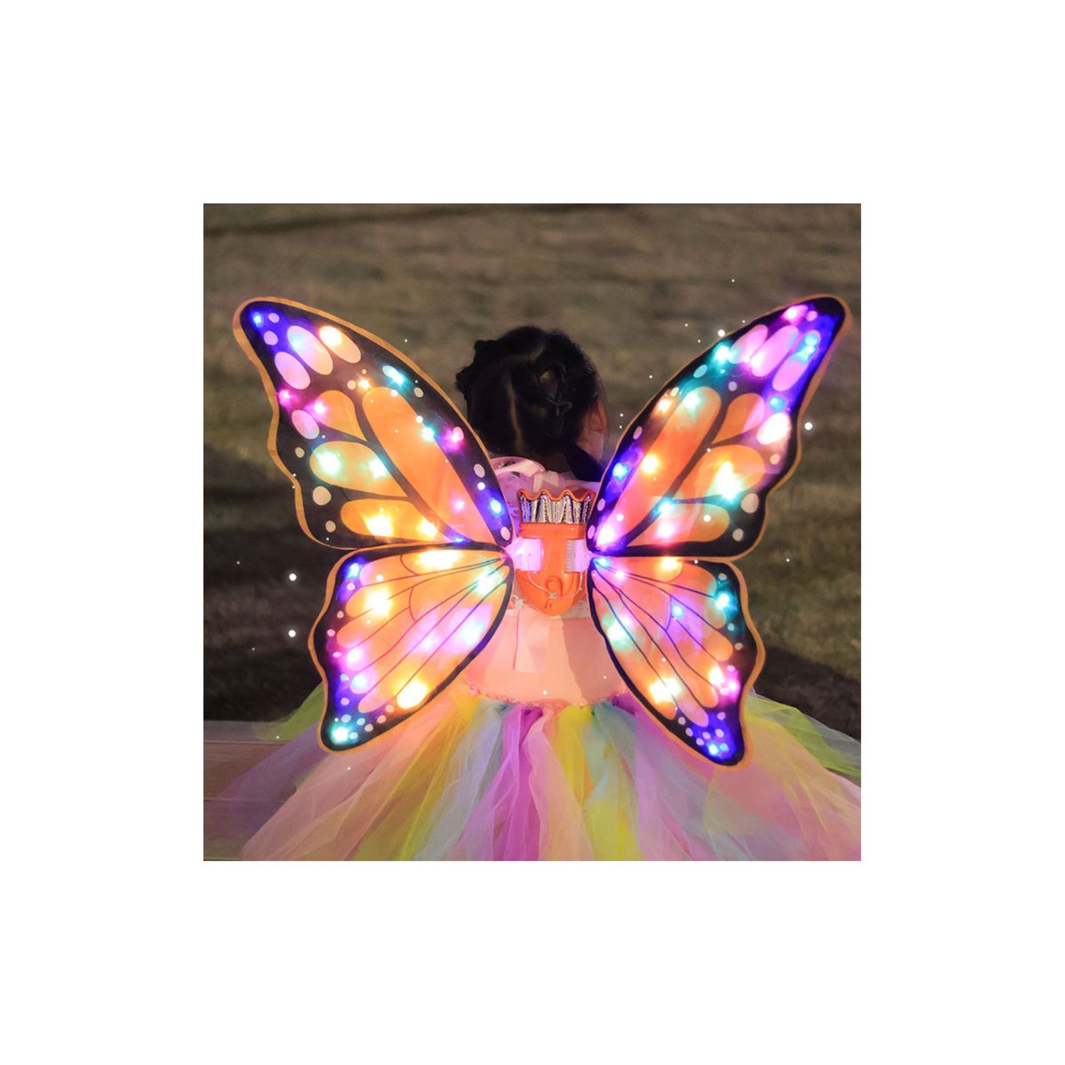 GENERICO - Alas De Mariposa Con Luz Led Mágica Movible Para Halloween Rgb