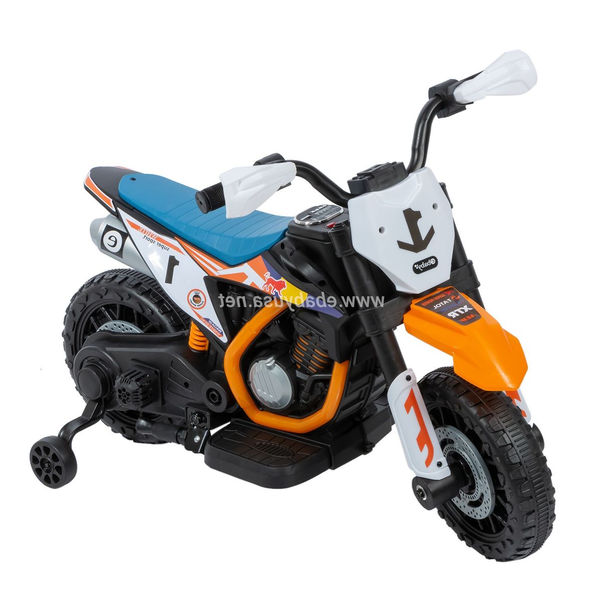 EBABY - Moto Eléctrica a Batería Musical y luces Anaranjado