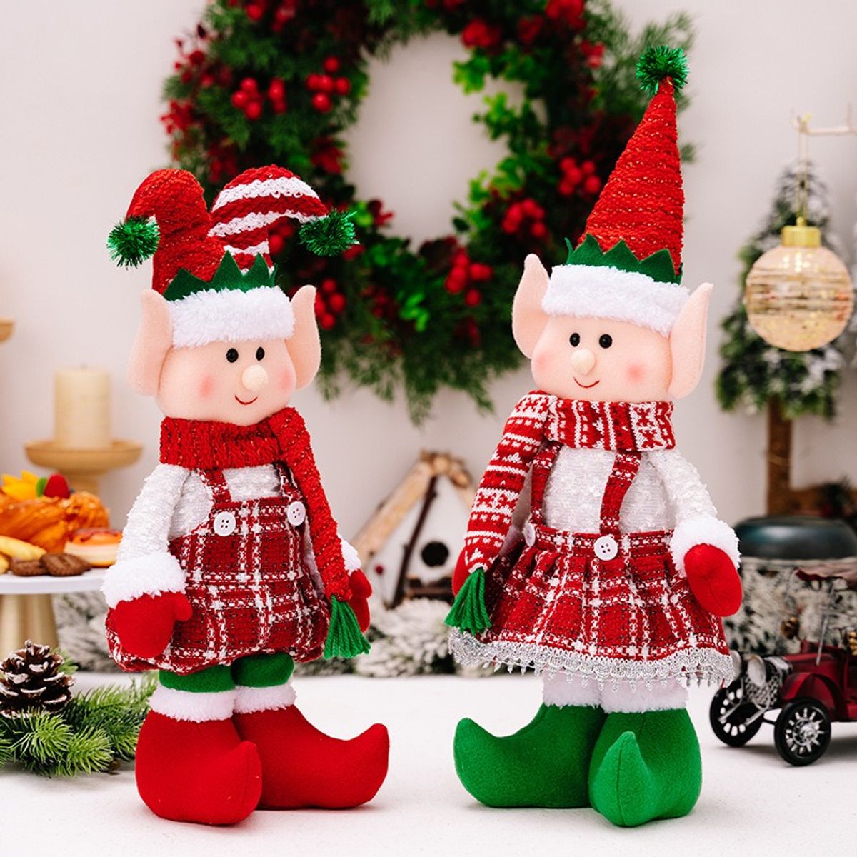 GENERICO - MUÑECO PATILARGA ELFOS NAVIDEÑO DECORATIVO