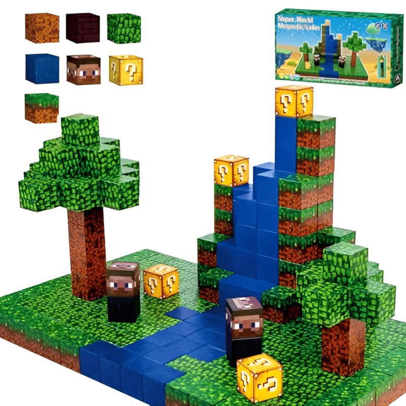 GENERICO - Bloques Magnéticos Minecraft Clasico 96pcs