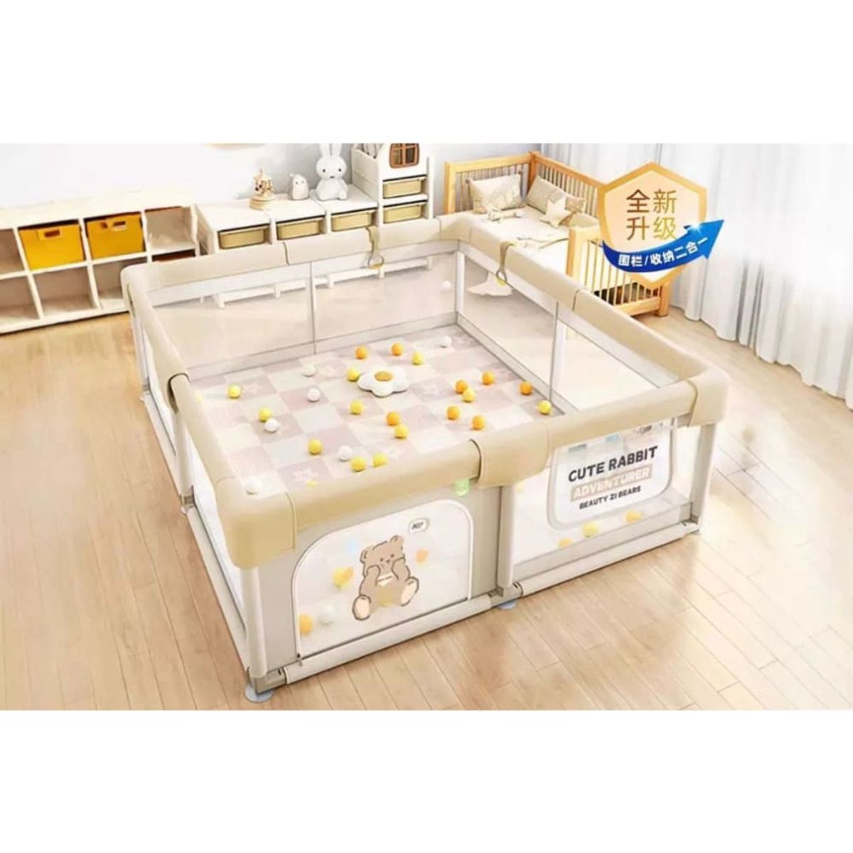 GENERICO - Parque Infantil Juego Valla Corralito Cuna Protectora Barandilla 160x120