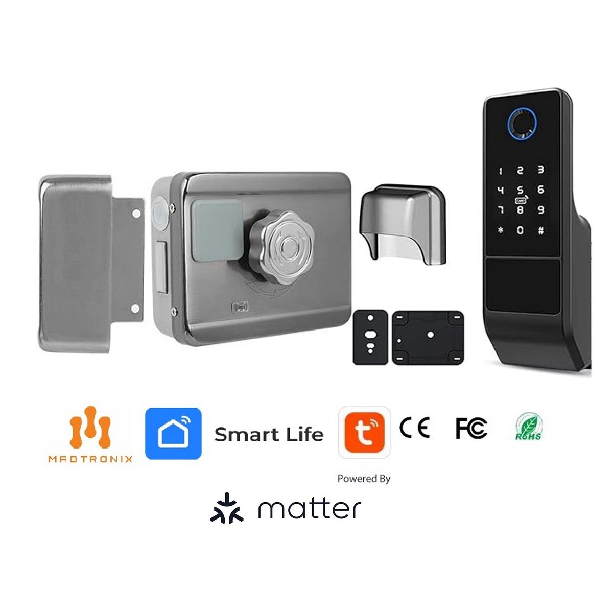 MADTRONIX - Cerradura Inteligente Rim automática + A Prueba de agua
