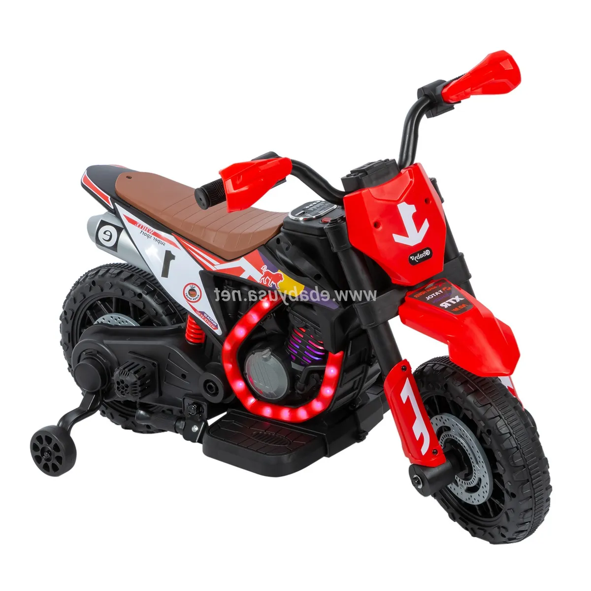 Motocicleta a Batería recargable musical y luces Rojo, marca EBABY - Foto 2