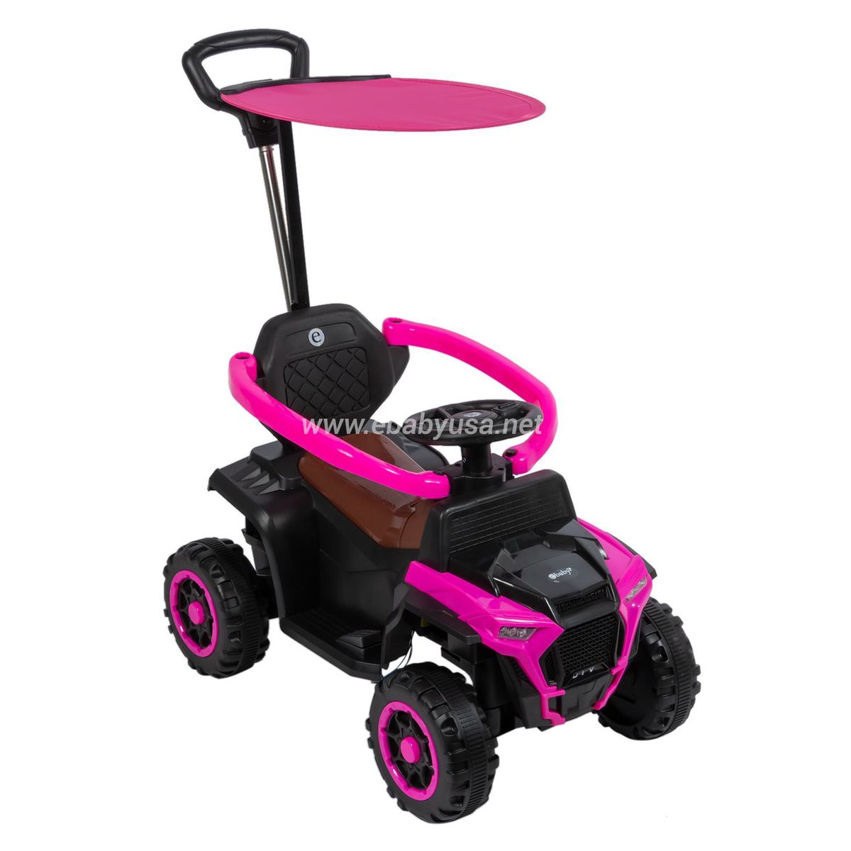 EBABY - Carrito Eléctrico Recargable Musical y Luces Rosado 351w