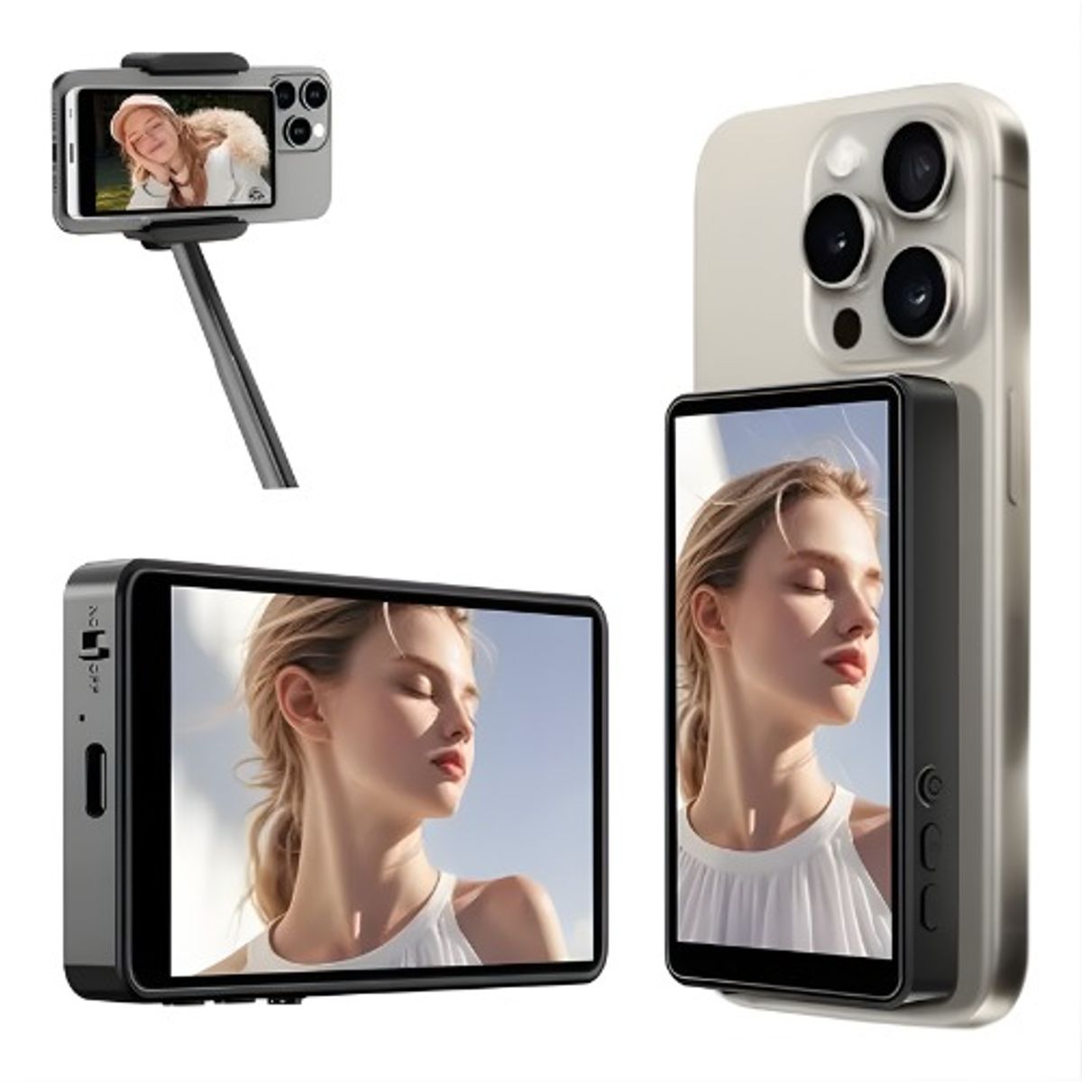 OEM - Visor Duplica Pantalla Celular Recargable Selfie Fotos