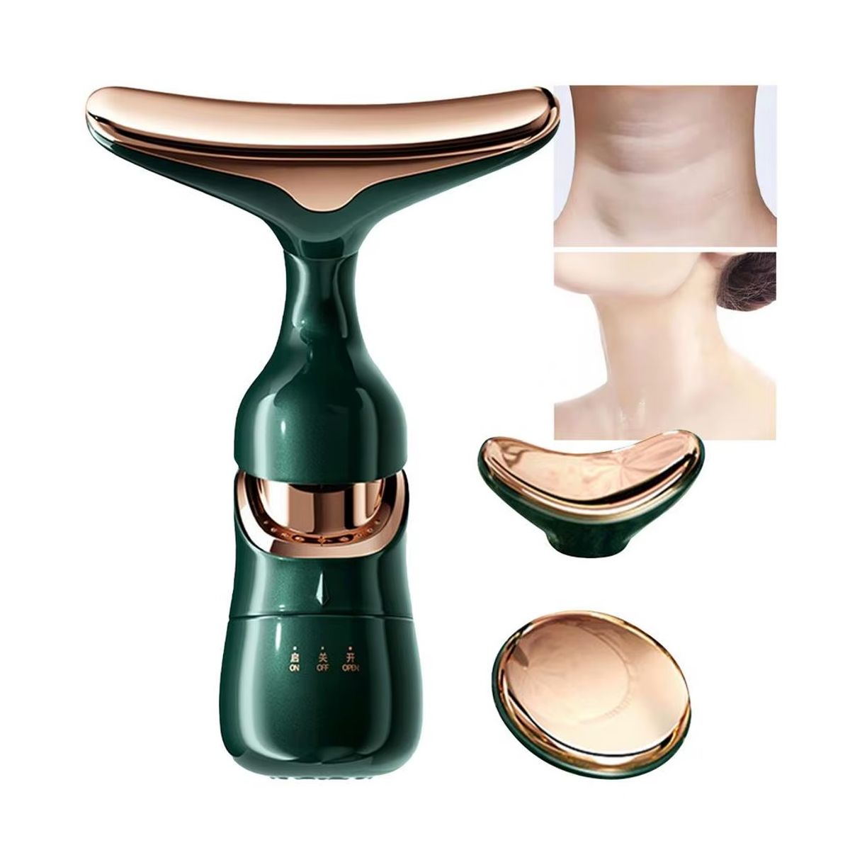 GENERICO - Masajeador Facial 3 En 1 Con Vibración Caja Verde