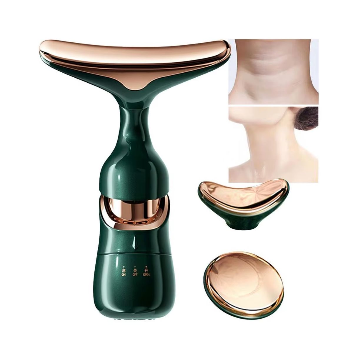 GENERICO - Masajeador Facial 3 En 1 Con Vibración Caja Verde