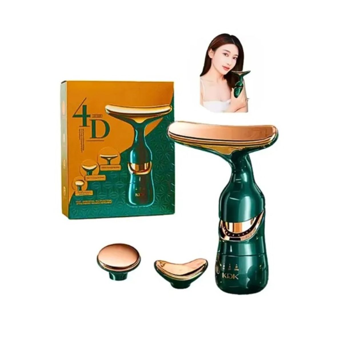 GENERICO - Masajeador Facial 3 En 1 Con Vibración Caja Verde