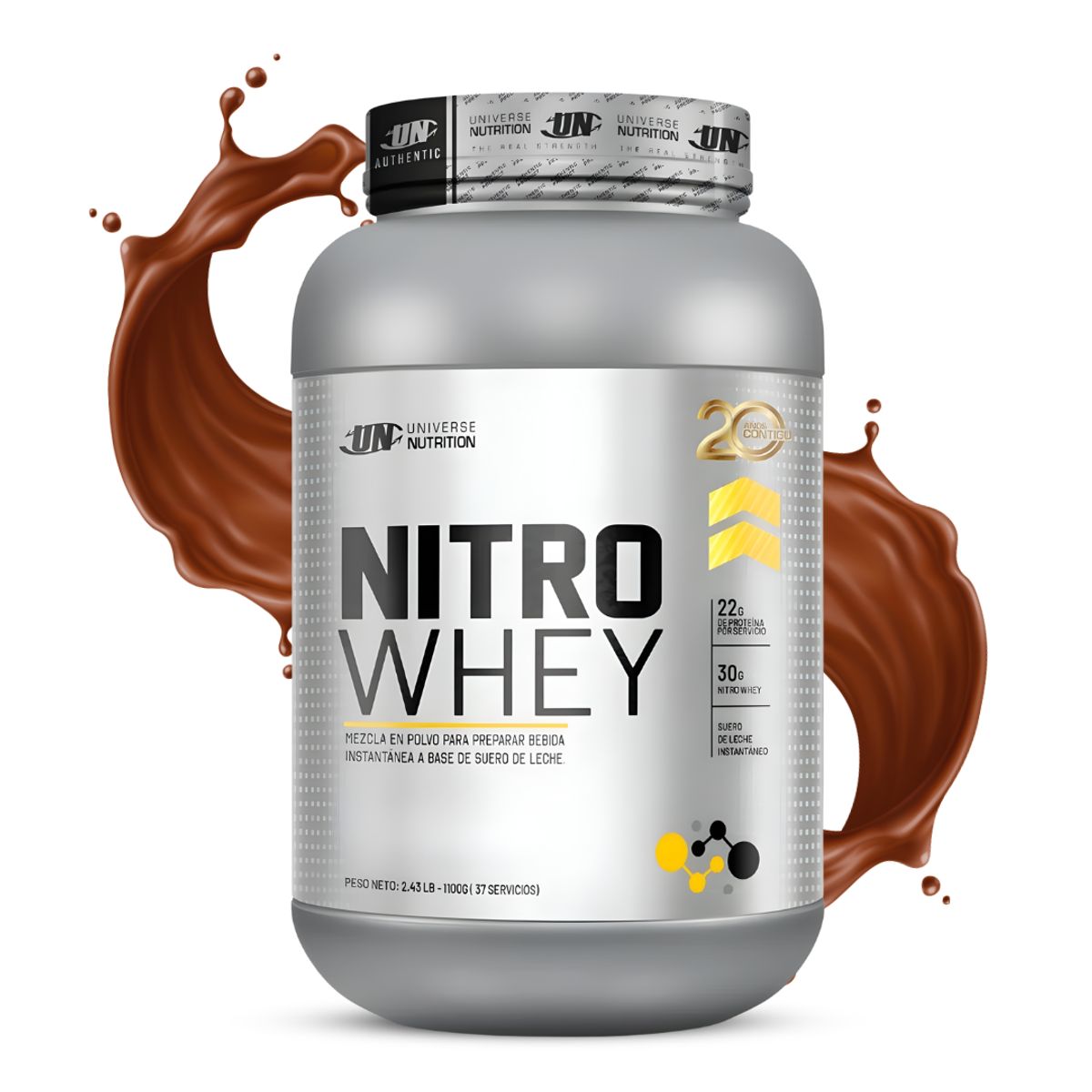 UNIVERSE NUTRITION - Nitro Whey 1.1 KG Proteina Universe Nutrition - Chocolate + Shaker