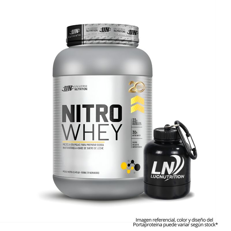 UNIVERSE NUTRITION - Nitro Whey 1.1 KG Proteina Universe Nutrition - Cookie and cream + Portaproteina