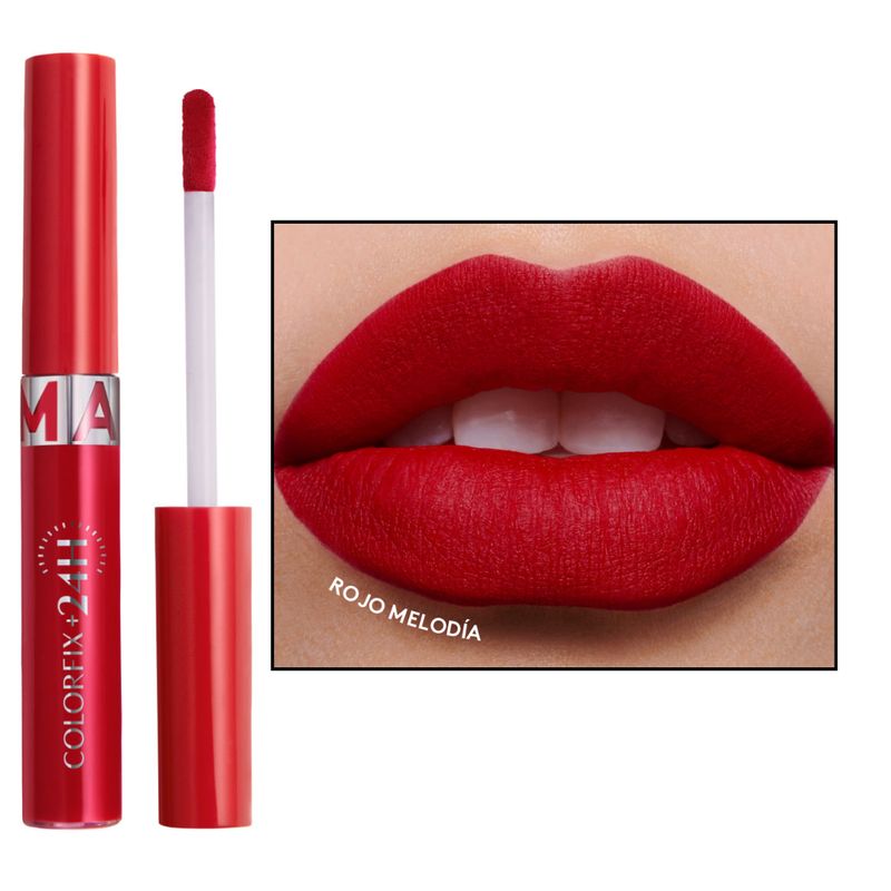 ESIKA - Labial líquido mate COLORFIX 24H LIQUID TATTOO rojo melodía