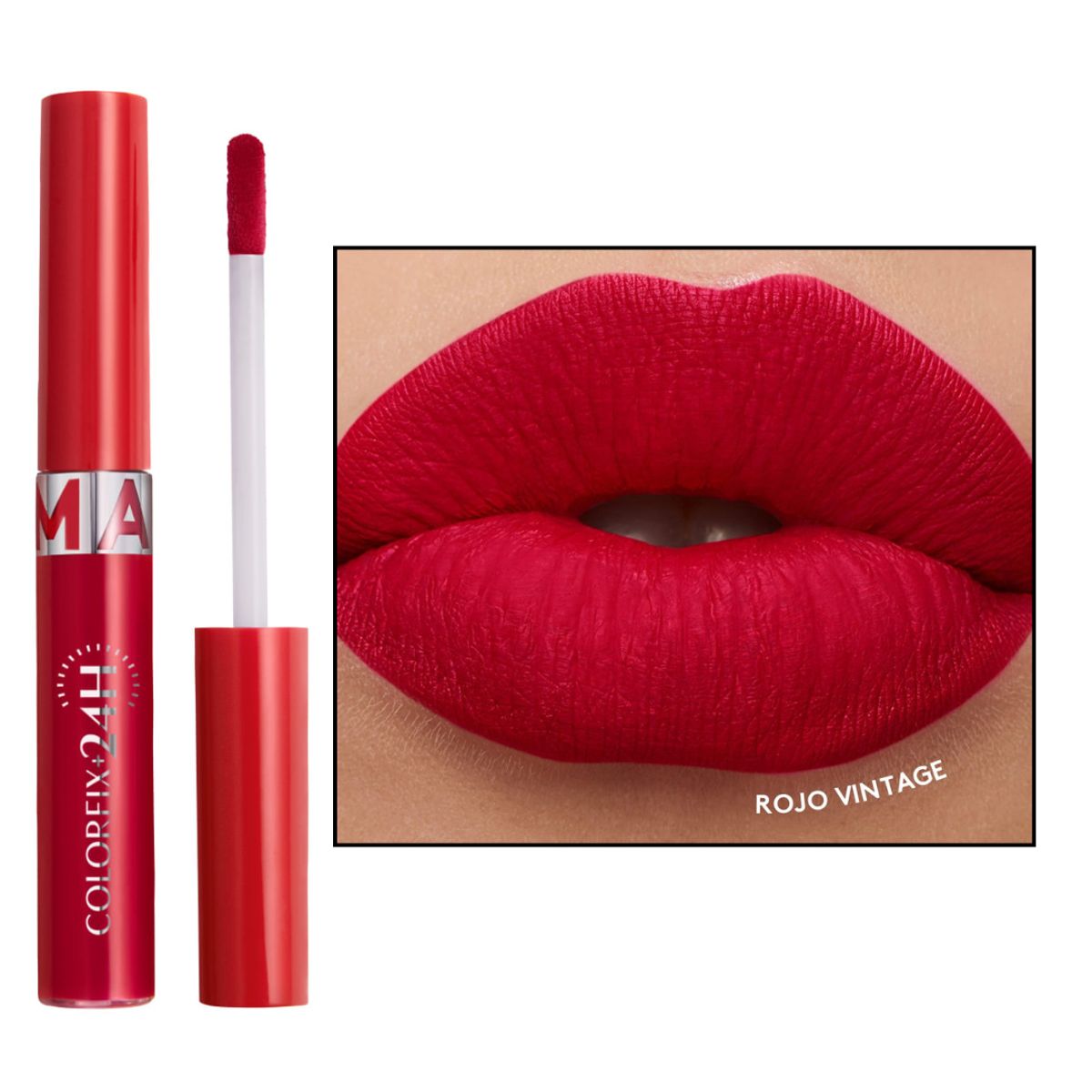 ESIKA - Labial líquido mate COLORFIX 24H LIQUID TATTOO rojo vintage