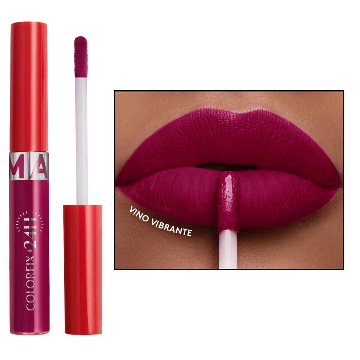 ESIKA - Labial líquido mate COLORFIX 24H LIQUID TATTOO vino vibrante