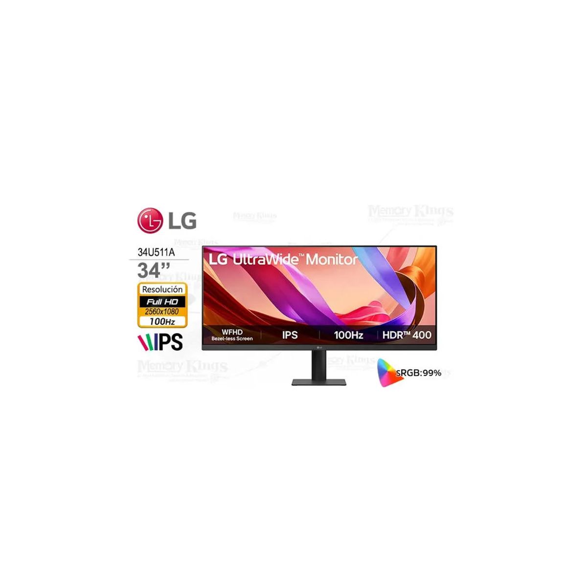 LG - Monitor LG 34U511A 34 IPS 2560 x 1080 UltraWide HDR 400 100HZ