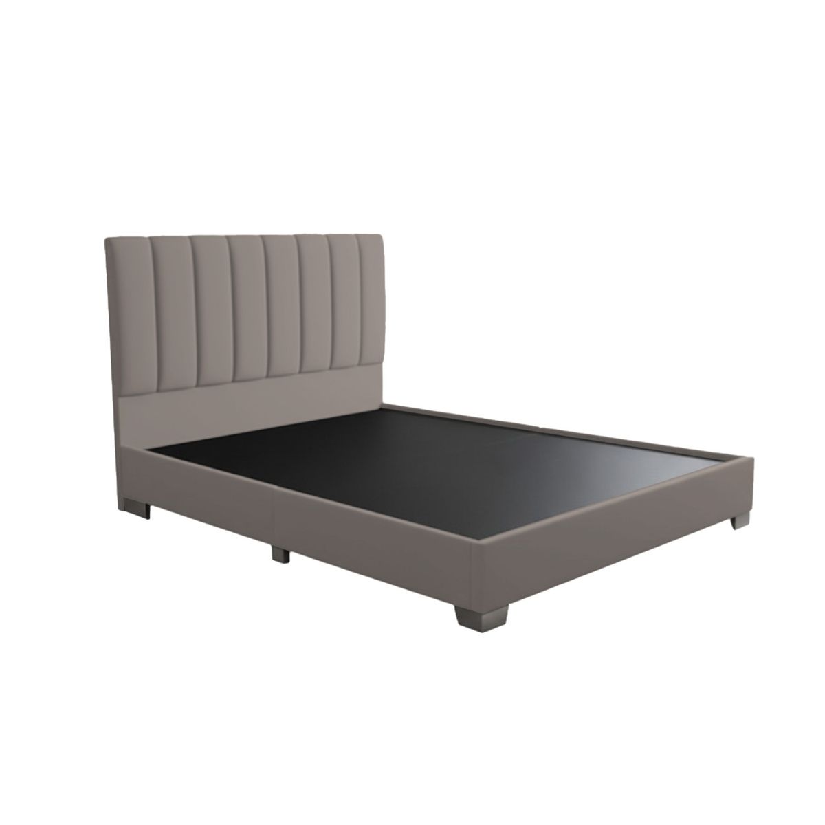 MUEBLES MACRUMO - Cama tapizada Espa - Queen Beige oscuro