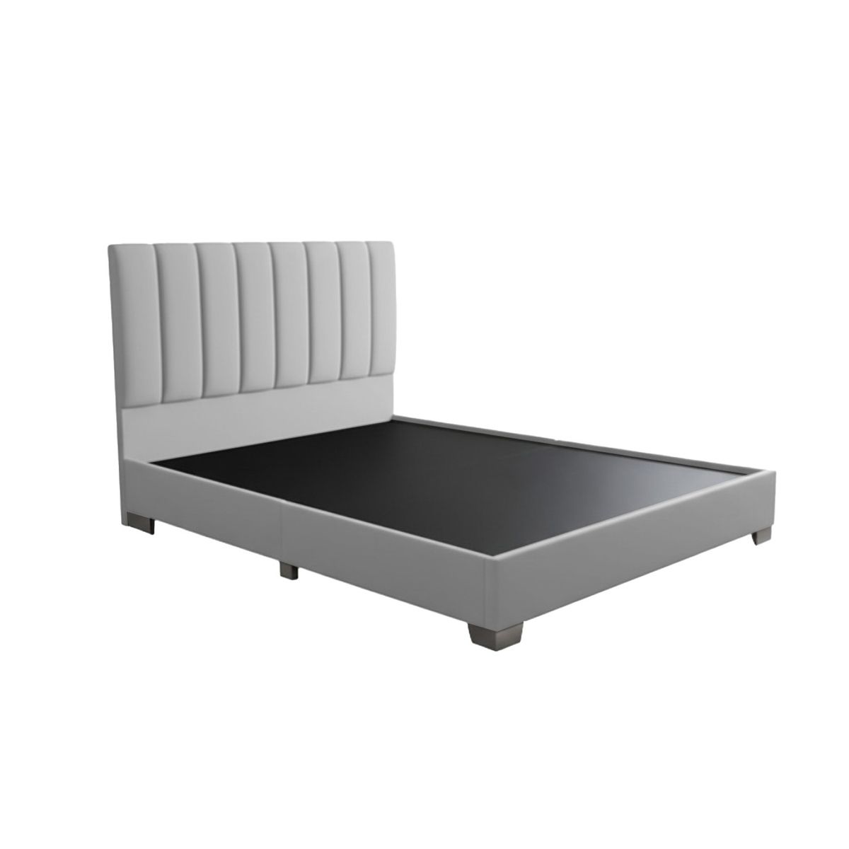 MUEBLES MACRUMO - Cama tapizada Espa - Queen Gris claro