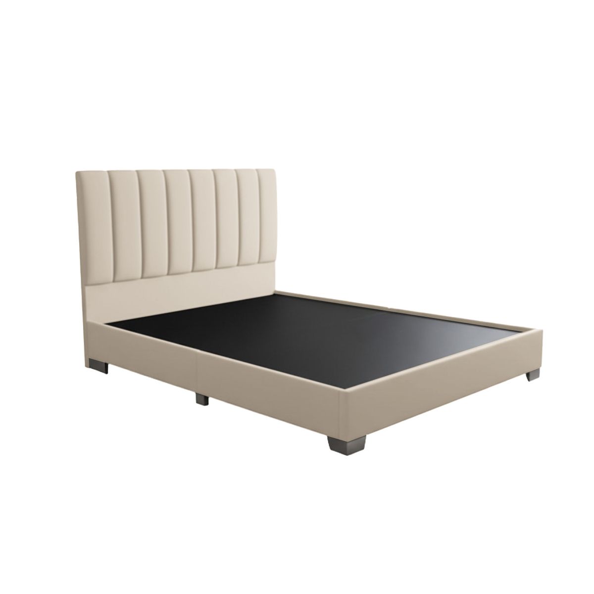 MUEBLES MACRUMO - Cama tapizada Espa - King Beige claro