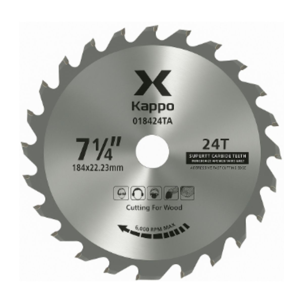 KAPPO - DISCO CARBURADO DENTADO CORTE MADERA 7-¼  X 24D - KAPPO