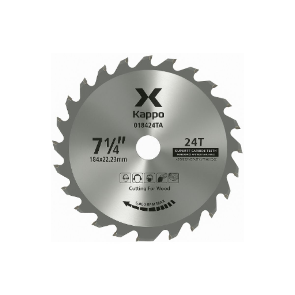 KAPPO - DISCO CARBURADO DENTADO CORTE MADERA 7-¼  X 24D - KAPPO
