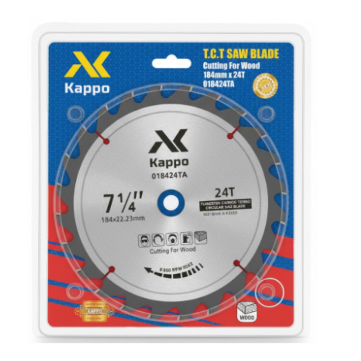 KAPPO - DISCO CARBURADO DENTADO CORTE MADERA 7-¼  X 24D - KAPPO