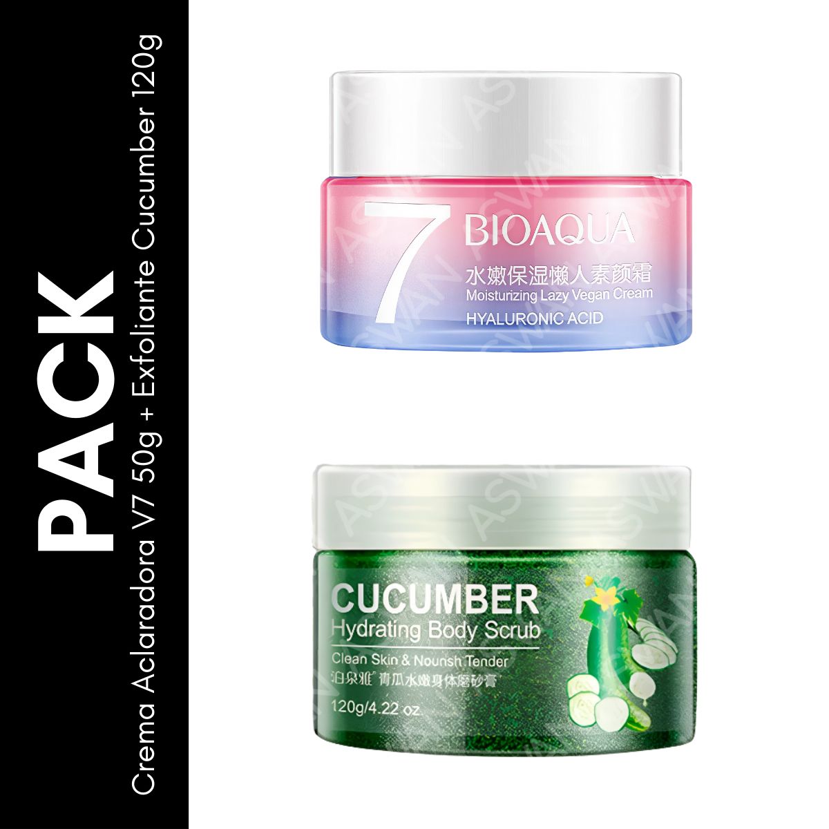 GENERICO - Pack Crema Aclaradora V7 50g + Exfoliante Cucumber 120g - BIOAQUA