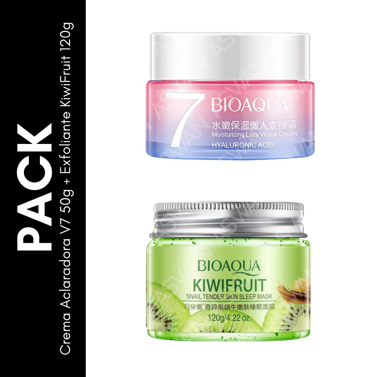 GENERICO - Pack Crema Aclaradora V7 50g + Exfoliante KiwiFruit 120g - BIOAQUA