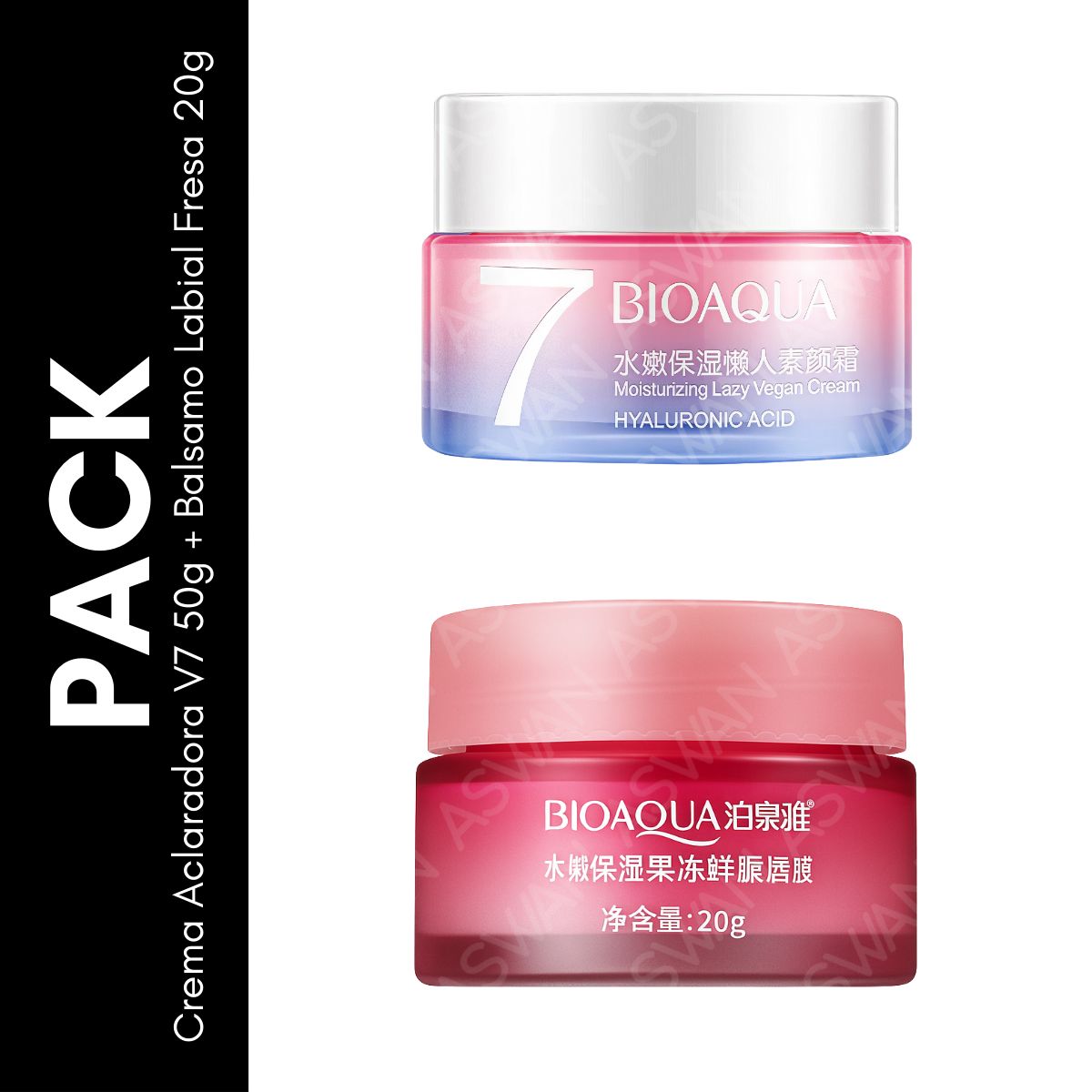 GENERICO - Pack Crema Aclaradora V7 50g + Balsamo Labial Fresa 20g - BIOAQUA